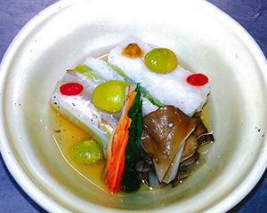 泉州太刀魚と天王寺蕪の淡雪仕立て